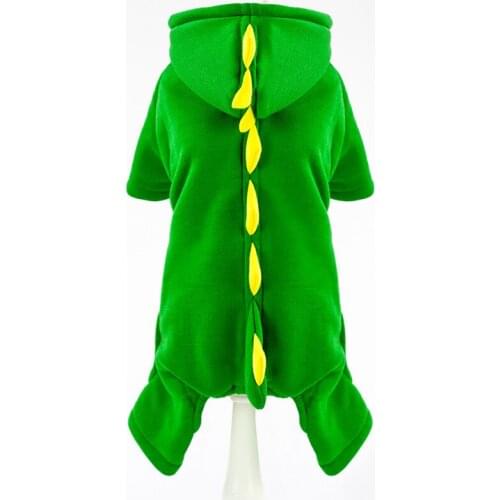 New Pet Dog Clothes Coat Dinosaur Design Cotton Clothing For Small Dogs Cats Jacket Jumpsuit Chihuahua Green XXL