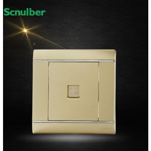 New design champagne single hotel RJ45 computer wall switches socket