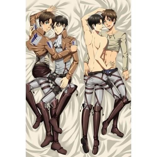 Wholesale Hot Japanese Anime Attack on Titan Eren Jaeger Dakimakura Body Bedding Pillow Cover Otaku Cosplay Huggable Pillowcase