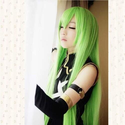 Code Geass.CC 100cm Long straight high temperature fiber fashion synthetic play wig Classic Cosplay Wig + Wig Cap