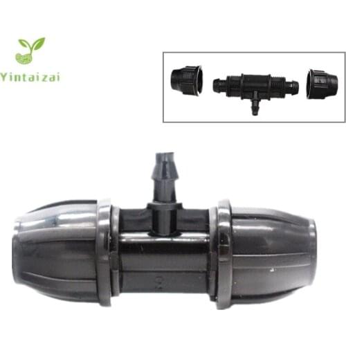 50PCS 3/8" To 1/4" ReducingTee For Micro Irrigation Tubing Micro Drip Irrigator Fitting Garden and Watering Connector