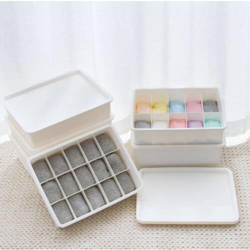 Plastic storage box with lid for underwear and socks