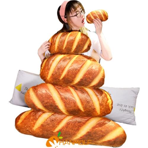 Long Butter Bread Meat floss Sesame Pizza Beefsteak Pillows Food Plush Pillow Simulated Snack Decoration Backrest Cushion
