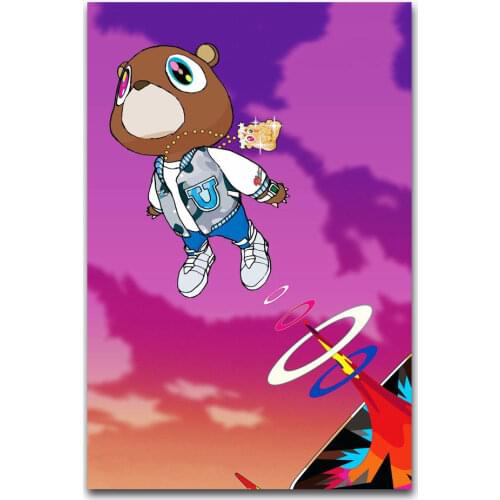 Hot New Kanye West Custom Rap Music-Silk Art Poster Wall Sticker Decoration Gift