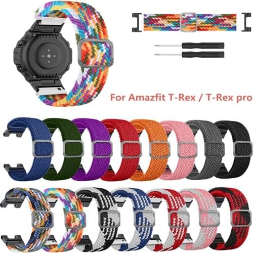 Adjustable Braided Elastic Watch Strap Wristband Suitable for Huami Amazfit T-Rex / T-Rex Pro