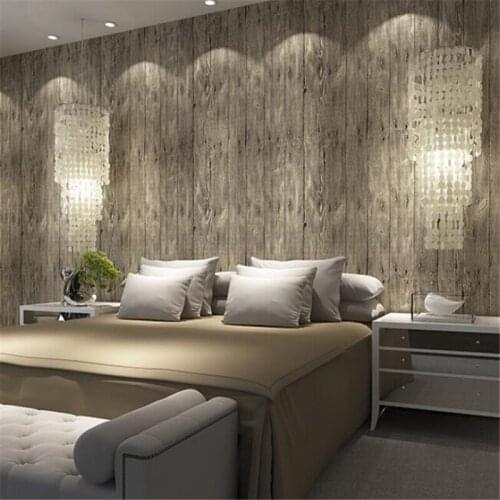 Beibehang Retro nostalgic antique imitation wood plank wallpaper bar personality wood fashion cloth store wood grain wall paper