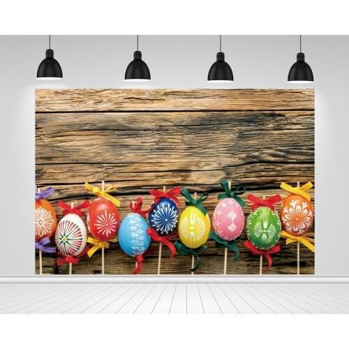 Scopiso Photography Backdrop Old Wood Board with Planks, Easter Eggs, Party Decoration, Doll Boy Portrait Background Studio Prop