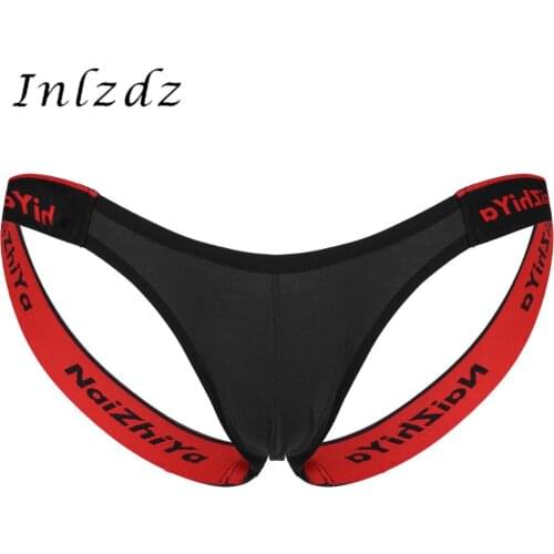 Gay Sexy Underwear Mens Lingerie G-String Thong Panties Elastic Wide Waistband Bulge Pouch Training Jockstrap Briefs Underpants