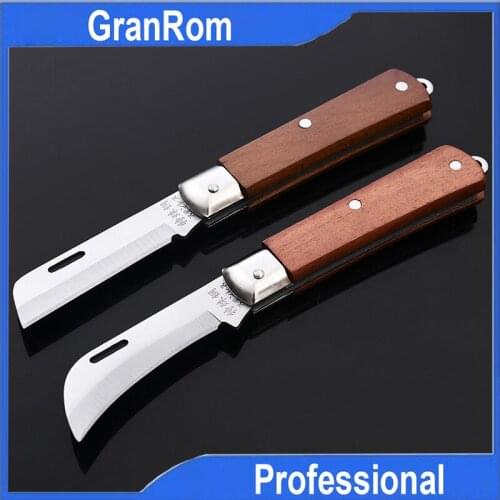 Foldable Electrician Knife Non-Insulated Straight Curved Blade Multi-Functional Special Steel Wire Stripper Cable Cutter