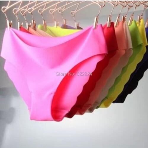 Size M L XLWomen Sexy Seamless Briefs, Colors Ultra-thin Traceless Trimming Ruffles Underwear For Lady intimates new fashion