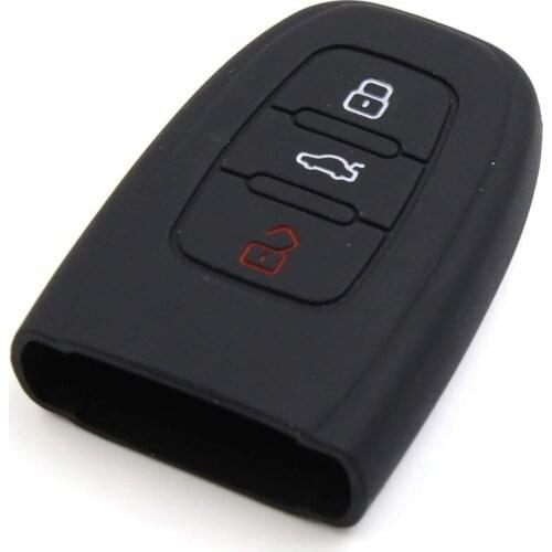 Uxcell Black Silicone Car Remote Key Fob Cover Skin Shell Case for Audi A3 A4L A6L Q5 Q3