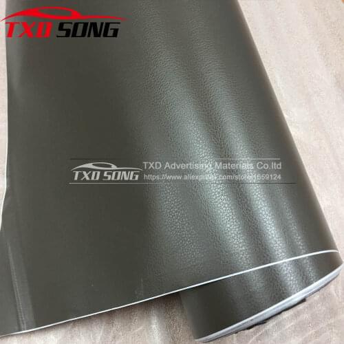Premium Quality Grey Leather pattern PVC Vinyl Film Leather Grain vinyl For Auto Car Body Decoration Vinyl Wrap