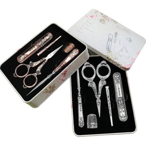 MIUSIE 15Pcs Vintage Scissors Sewing Fabric Cutter Embroidery Scissors DIY Craft Art cross handicraft Tailor Thread Retro Cut