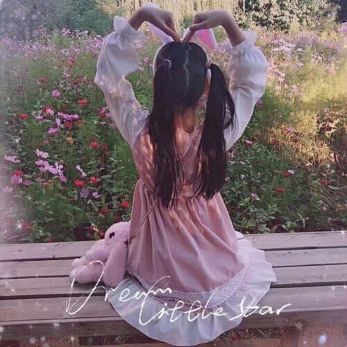 Lolita skirt op long sleeve lolita skirt japanese fairy loli sweet temperament with lolita skirt op long sleeve lolita skirt