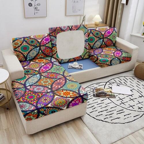 Furniture Protector Mandala Sofa Cushion Cover Sofa Protector Elastic Couch Cover Sofa Seat Cushion Cover Sofa Slipcover 1-4Seat