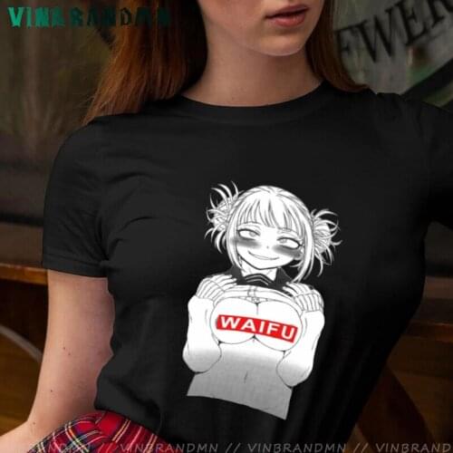 Funny Design Ladies T Shirts Ahegao Himiko Tee Shirts Tops Toga Boobs Waifu Anime Printed Female Cotton O-neck Harajuku T-Shirts