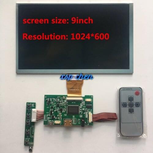 9 inch1024*600 HD Screen Display LCD TFT Monitor with Remote Driver Control Board HDMI for computer Orange Raspberry Pi 2 3 4