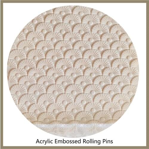 1 Piece SunrisePatterned Embossed Rolling Pins Baking Fondant Sugar Craft Cake Decorating Tools Kitchen Accessories