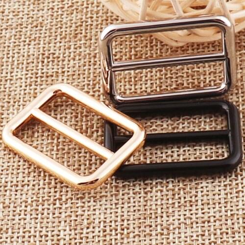 10 PCS Metal Silver/Black/Pale Gold Slide Buckles Strap Fasteners Belt Adjuster Purse Bag adjustable leather craft straps Buckle