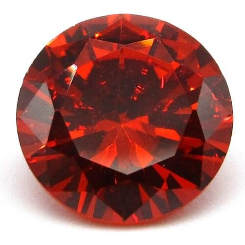 10pcs Wholesale Big Size 3.5-16mm Round Brilliant Cut Cubic Zirconia Orange Synthetic Diamond For Jewellery Making