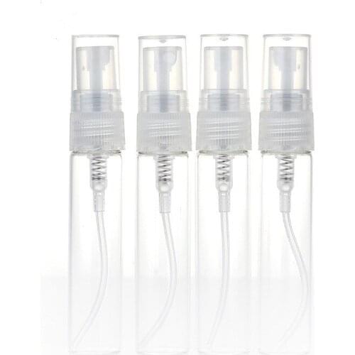 200 x 5ml Clear Glass Tube Perfume Bottle Small Sample Jar With Fine Spray Pump