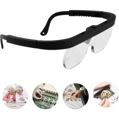 4.5X Magnifying Headset with LED Light Magnifying Glass Head Mounted Jewelry Loupe Magnifier with Multiple Lens 2 LED Lights