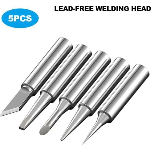 5PCS Welding Tool Head Welding Iron Head Horseshoe Welding Head Pointed Knife Type Iron Tip Thermostat Soldering Iron Head