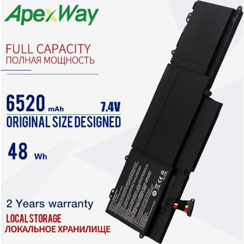 Apexway 6520mAh 48Wh C23-UX32 Laptop Battery for ASUS VivoBook U38N U38K U38DT for ZenBook UX32 UX32A UX32VD UX32LA 7.4V