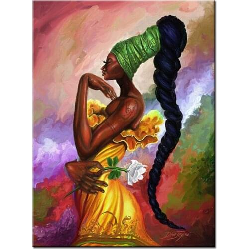 Full Square Round Drill 5D DIY Diamond Painting African woman 100% diamond Embroidery Cross Stitch Home Decor Mosaic Gift L25