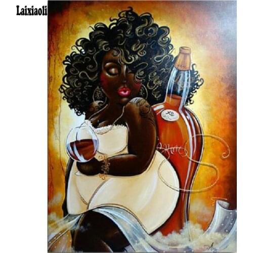 Diamond embroidery african woman beer cross stitch crystal full square drill diamond mosaic sets decorative diy diamond painting