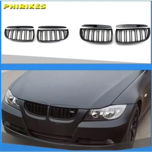 Car Dumb Auto Intake Grille Car Dumb Black Front Kidney Grill Grilles For Bmw E90 E91 318 320i 325i 330i 2006-2008 Accessories