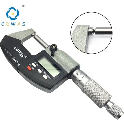 Digital Outside Micrometer 0-25mm 0.001mm Double Round Head Metric Gauge Micrometers Accurate Measuring Tool With Box