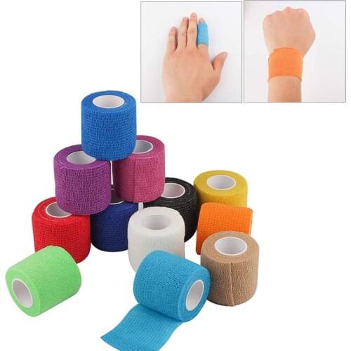 Colorful Athletic Wrap Tape Self-adhesive Breathable Elastic Bandage for Sports Protector Knee Finger Ankle Palm First Aid Tape