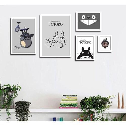 Painting Home Decor HD Print Canvas Miyazaki Hayao Totoro Anime Poster Modular Pictures Modern Nordic Style Living Room Wall Art