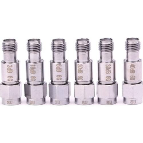 2W SMA DC-6GHz Coaxial Fixed Attenuators Frequency 6GHz SMA Fixed Connectors Adapter Test Converter