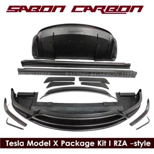 For 16-17 Tesla Model X PACKAGE KIT Front lip side skirts diffuser spoiler