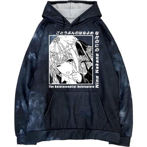 3D Tiedye Top Hoodies Sweatshirts Harajuku Nakano Nino Mens Tops The Quintessential Quintuplets Pullovers Loog Sleeve Hoodie