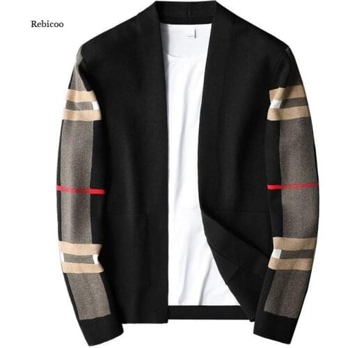 Mens Knitted Cardigan Coat Casual Joker Cardigan Loose Youth Casual Men Sweater Jacket Spring Autumn New