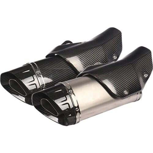 Inlet 51mm Motorcycle Exhaust Muffler End Pipe Escape Moto with Heat Shield Cover Universal for S1000RR Z900 MT10 R1 R3 R6 etc