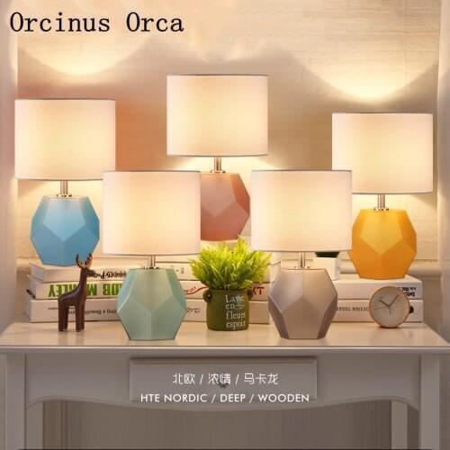 Nordic simple color glass desk lamp Girl Bedroom childrens room lamp creative romantic candy color LED desk lamp
