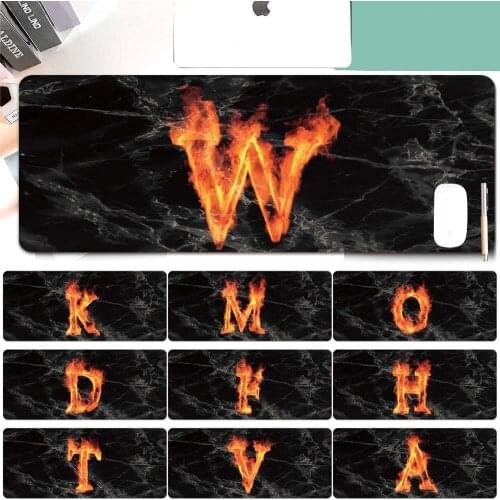 80x30cm Initial Name Pattern Desk Pad Mouse Pad Gamer Waterproof Leather Creativity Desk Mat Computer Keyboard Table PC Pad