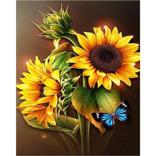 New hot Full Drill DIY Diamond Painting Sunflower Crafts Diamond Embroidery Flowers Rhinestones Pictures Full Display Home Decor