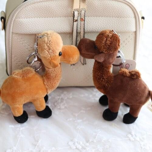 Wholesale 10pcs 14cm desert camel plush little bag key chain doll pendant stuffed toy children gift prize