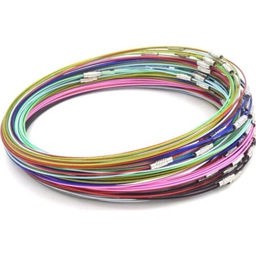Wholesale 20pcs/lot 45cm Stainless Steel Wire Plated Color Collar Collar Necklace For DIY Ms. choker Jewelry Accessories