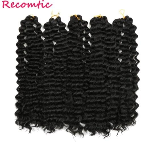 Recomtic Freetress Deep Twist Crochet Braids Extensions Hair 22inch African Synthetic Natural Wig For Black Women
