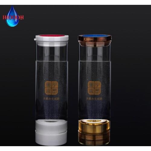Portable Electrolysis H2 Water Ionizer Rich Hydrogen Generator Bottle 600ML Glass Cup Anti-Aging Japanese Craft DuPont PEM N117