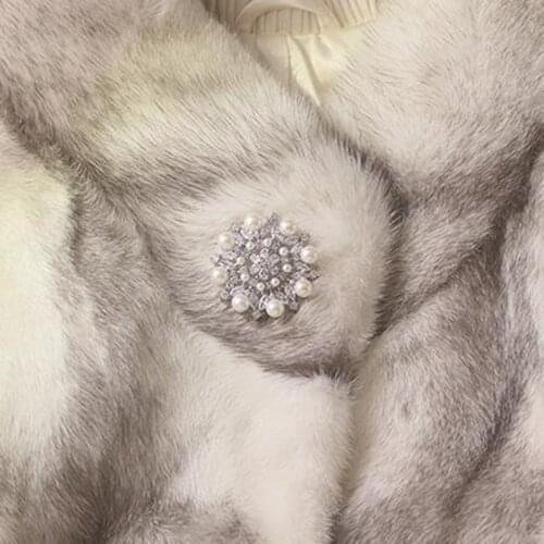 High-end rhinestone button luxury large 35mm mink coat button 7 pieces a lot crystal diamond diamond female wallvell