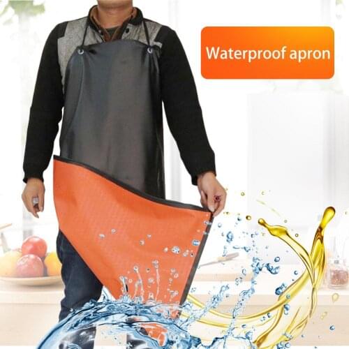 Waterproof Leather Apron Beef Tendon Thickening Long Acid And Alkali Antifouling Oilproof Waterproof Chef Apron