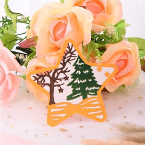 YaMinSanNiO Star and Cloud Metal Cutting Dies Hollow Pine Frame Craft Dies Scrapbooking Paper Card Making Embossing Stencil Dies