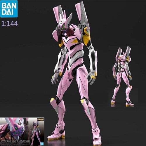 Bandai Japanese Original Anime Evangelion Q Eva Makinami Unit-08 Rg 1/144 Assembly Model Action Figure Collection Toys For Boys